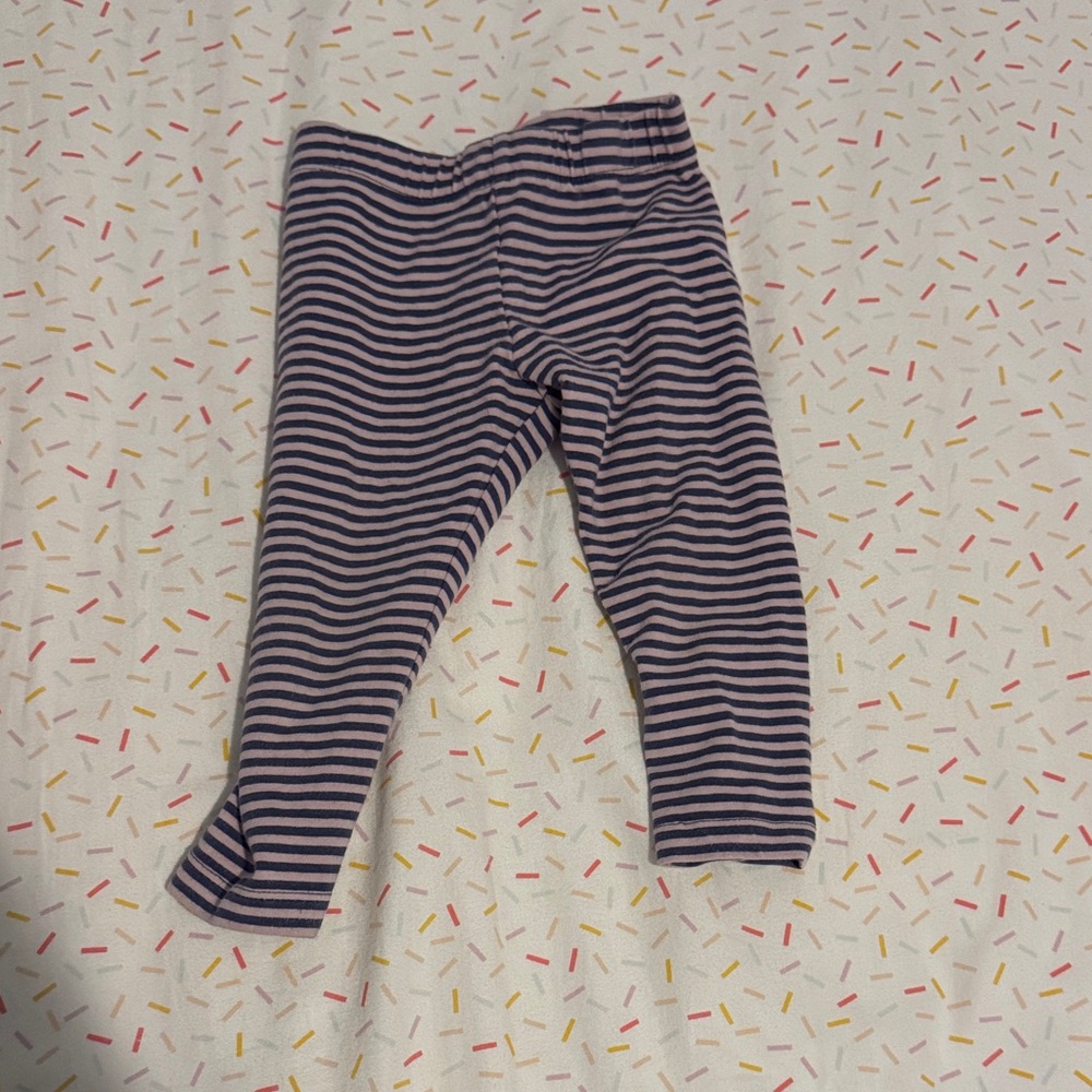 Primary Navy and pink Striped Kids Leggings